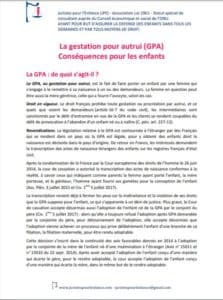 la gestation pour autrui - conséquences pour les enfants - JPE